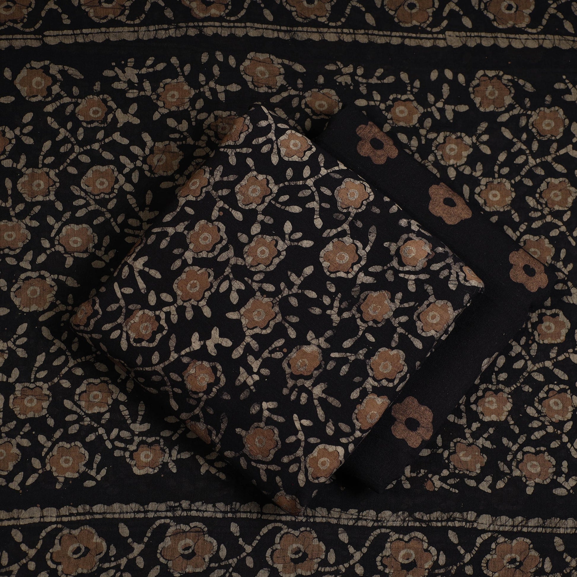 3pc Cotton Kutch Batik Print Dress Material 19