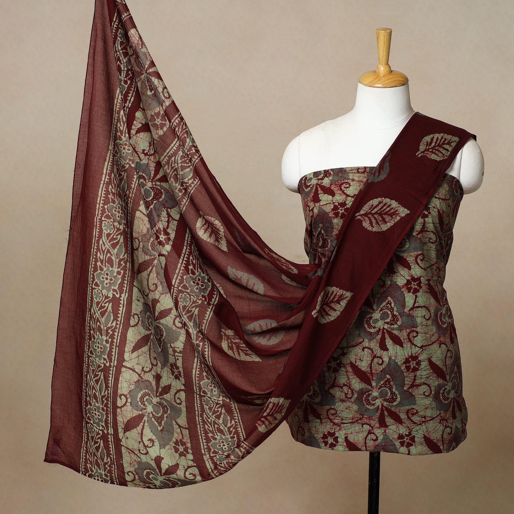 3pc Cotton Kutch Batik Print Dress Material 24