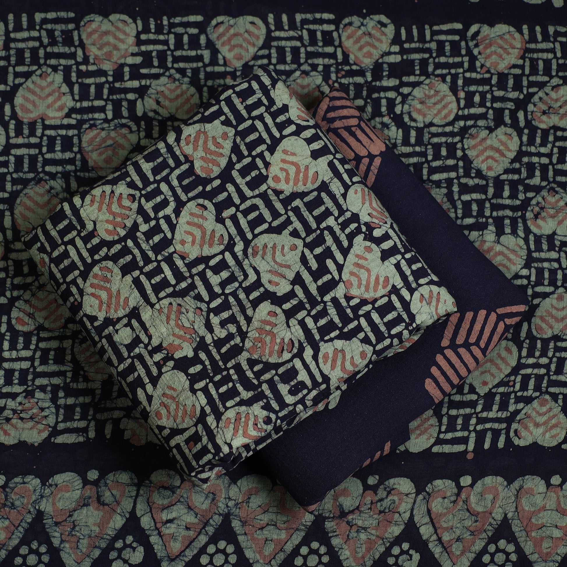 3pc Cotton Kutch Batik Print Dress Material 23
