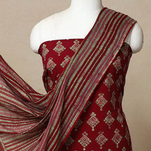 3pc Cotton Kutch Batik Print Dress Material 25