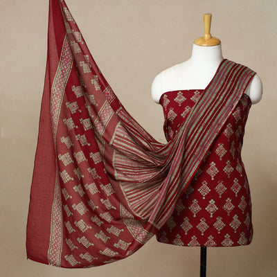 3pc Cotton Kutch Batik Print Dress Material 25