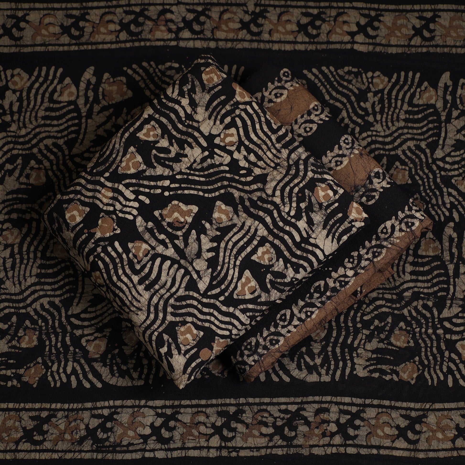 3pc Cotton Kutch Batik Print Dress Material 27