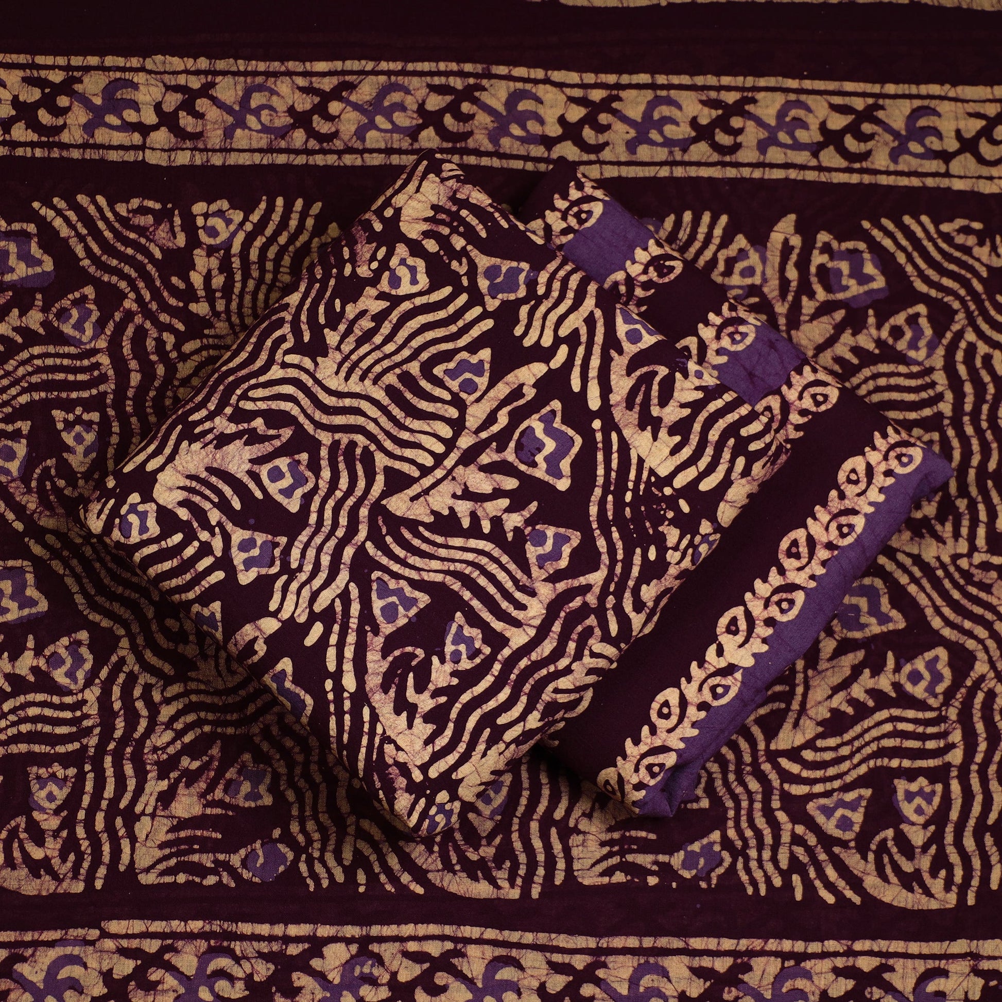 3pc Cotton Kutch Batik Print Dress Material 29