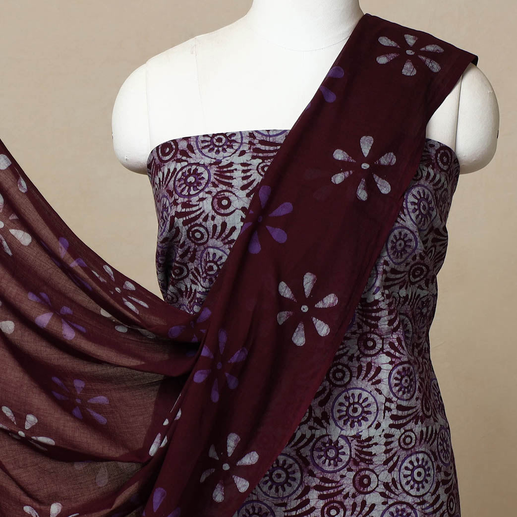 3pc Cotton Kutch Batik Print Dress Material 30