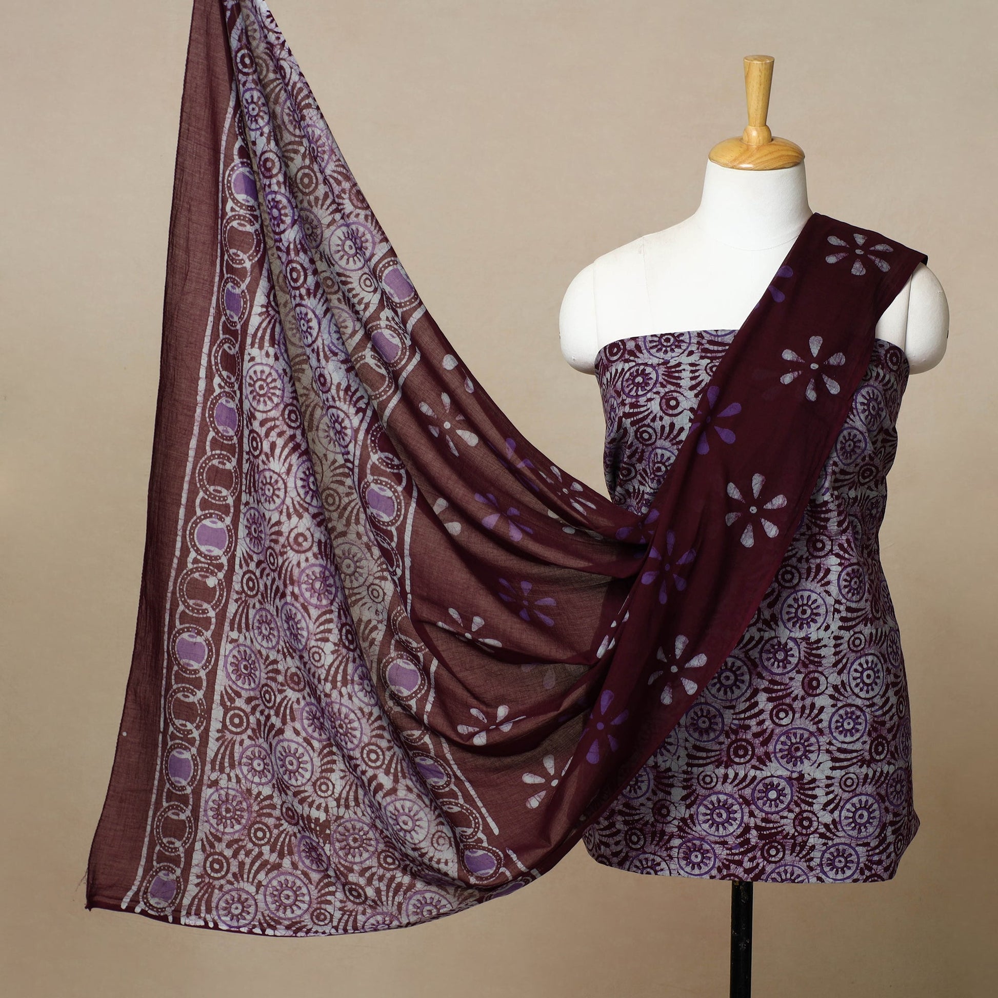3pc Cotton Kutch Batik Print Dress Material 30