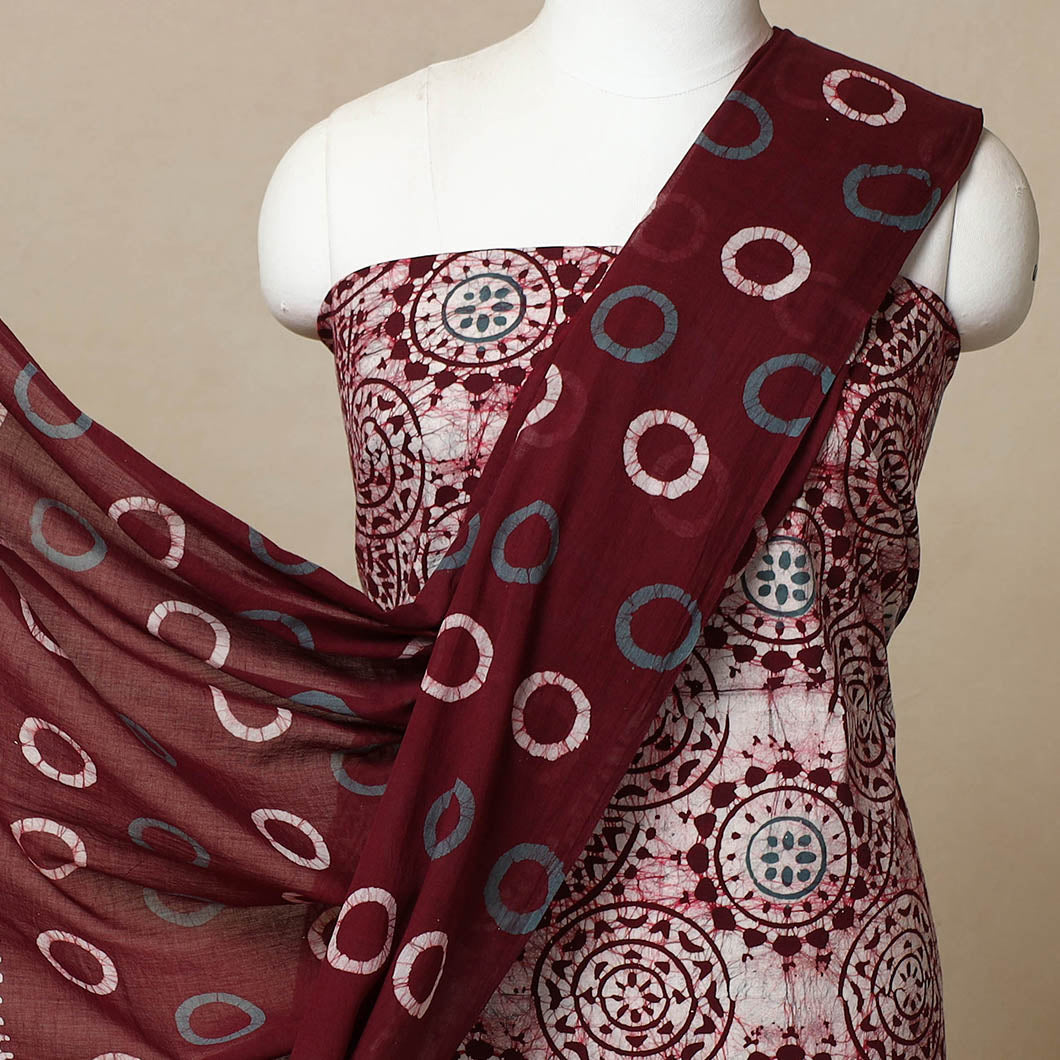 3pc Cotton Kutch Batik Print Dress Material 31