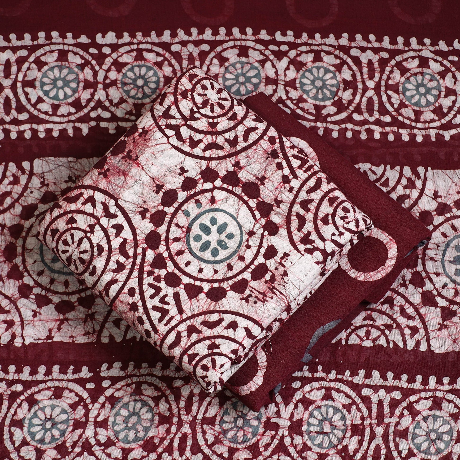 3pc Cotton Kutch Batik Print Dress Material 31