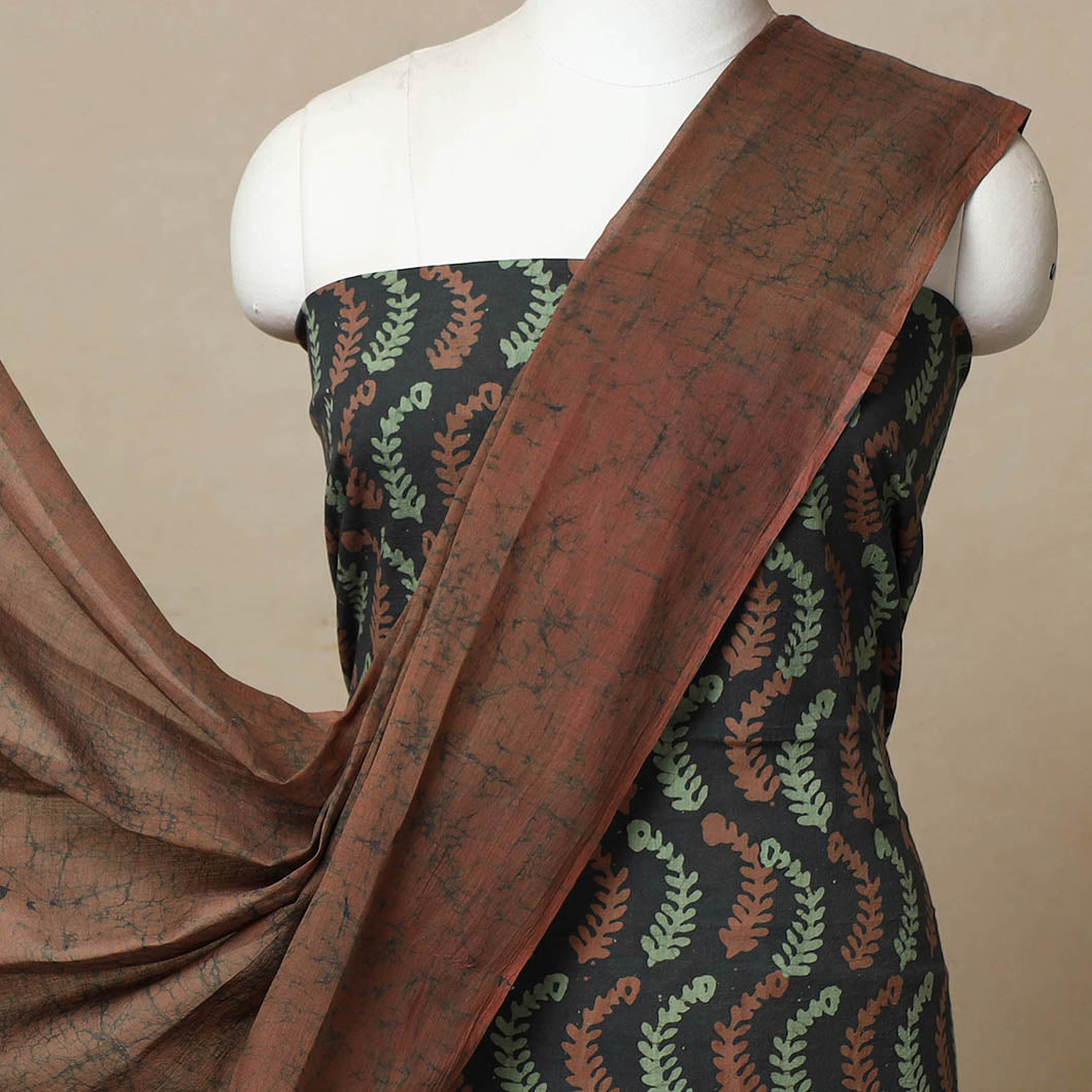 3pc Cotton Kutch Batik Print Dress Material 33