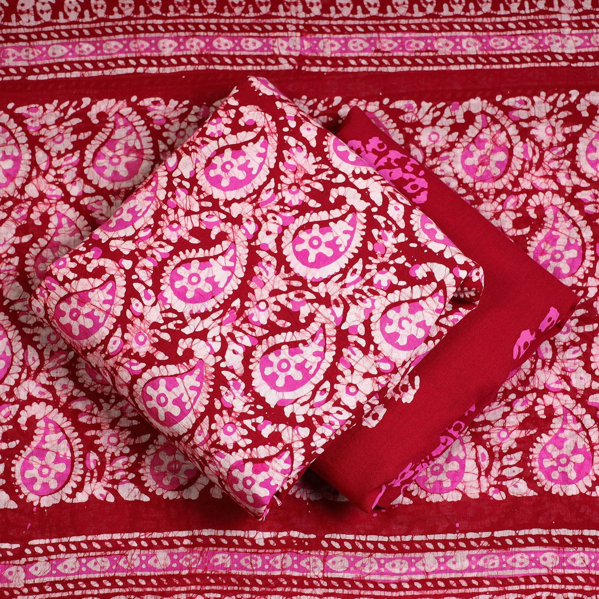 3pc Cotton Kutch Batik Print Dress Material 32