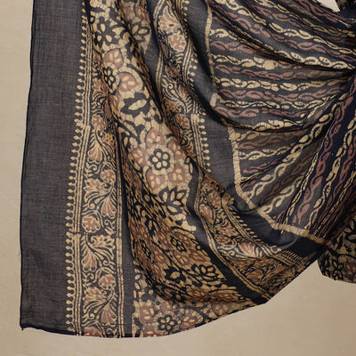 Beige - 3pc Cotton Kutch Batik Print Dress Material 35