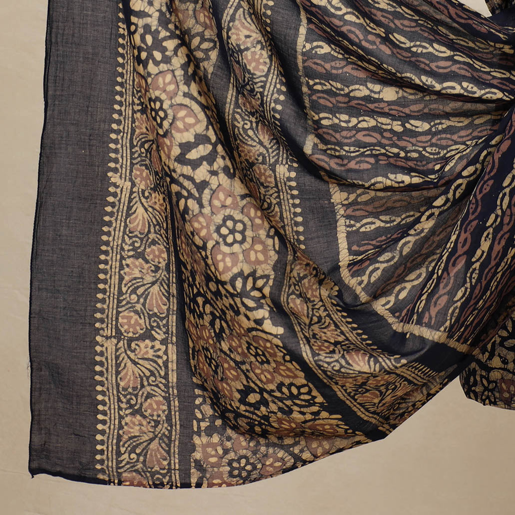 Beige - 3pc Cotton Kutch Batik Print Dress Material 35