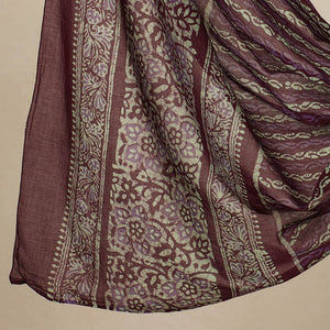 Brown - 3pc Cotton Kutch Batik Print Dress Material 36