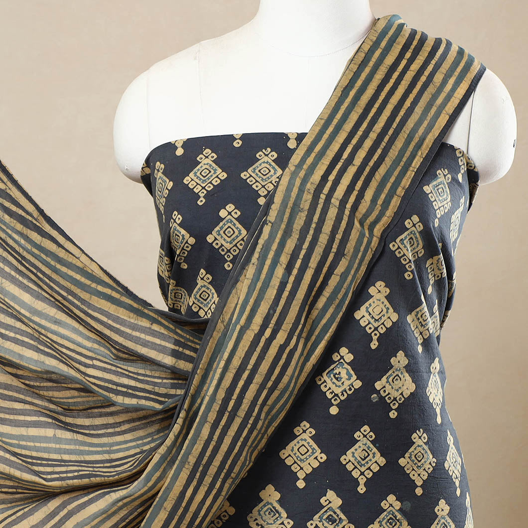 3pc Cotton Kutch Batik Print Dress Material 38