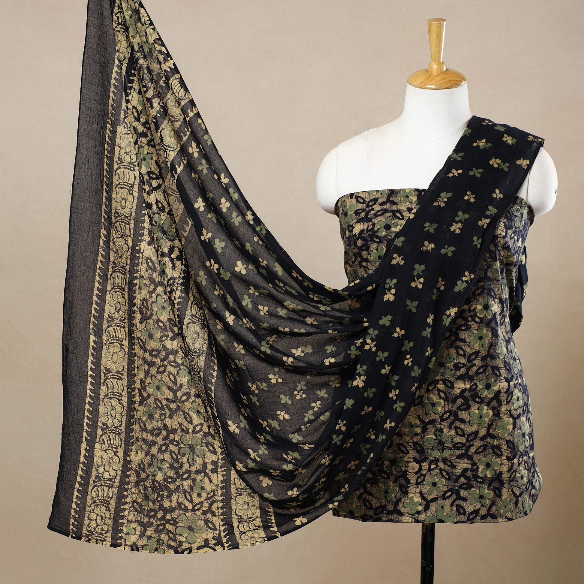 3pc Cotton Kutch Batik Print Dress Material 40