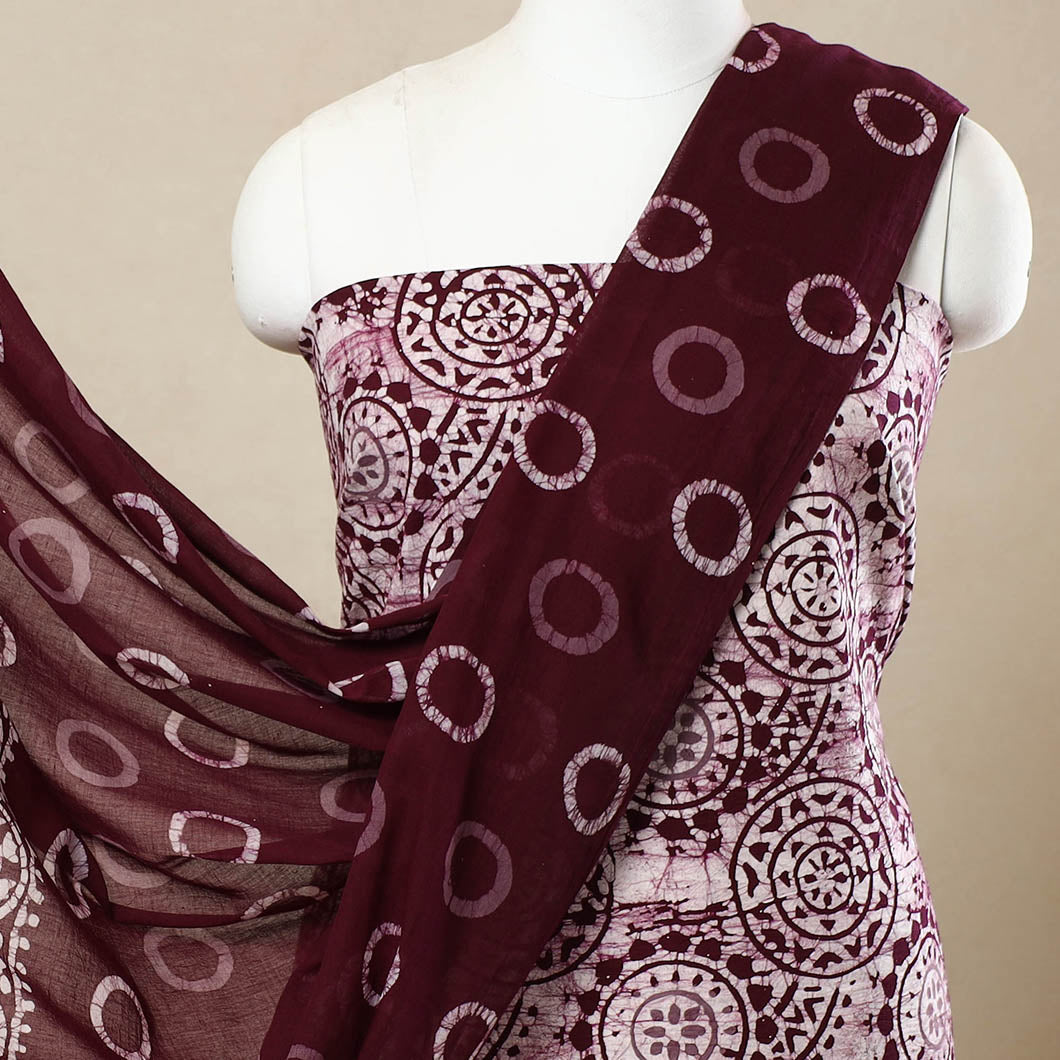 3pc Cotton Kutch Batik Print Dress Material 42