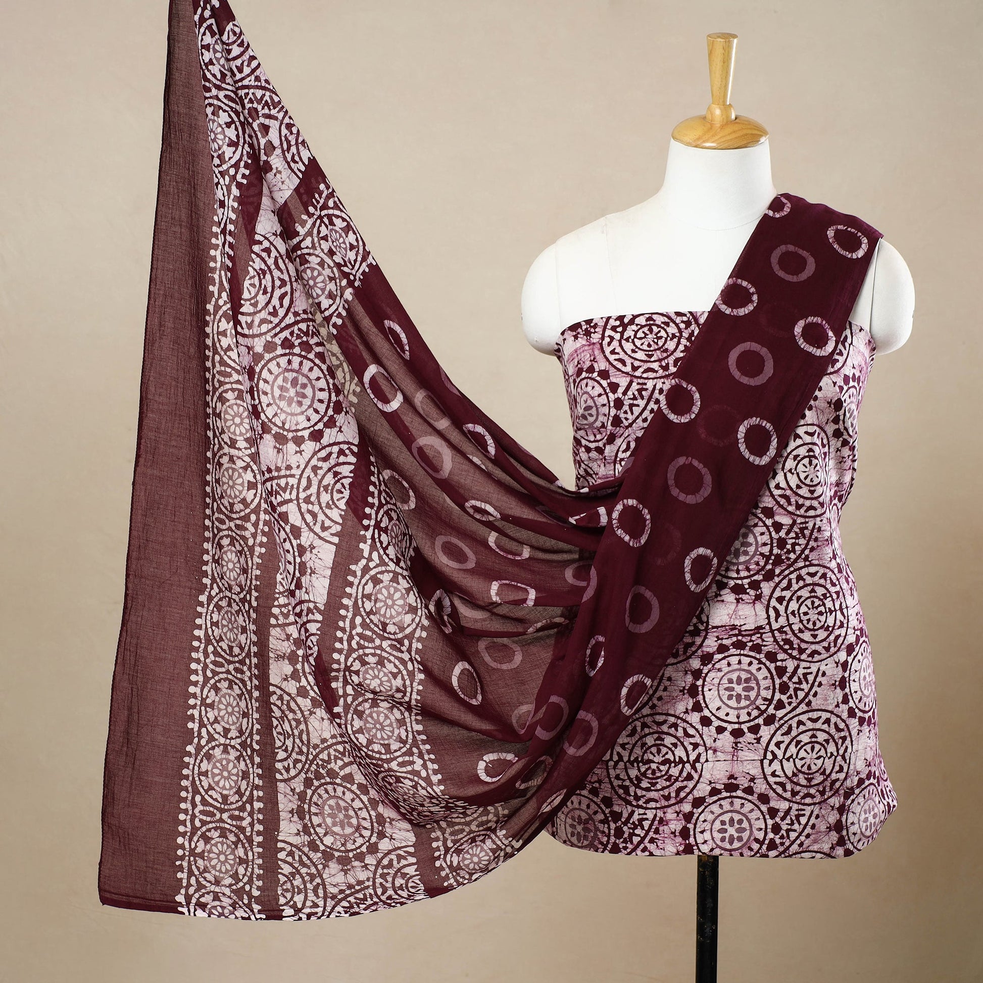 3pc Cotton Kutch Batik Print Dress Material 42