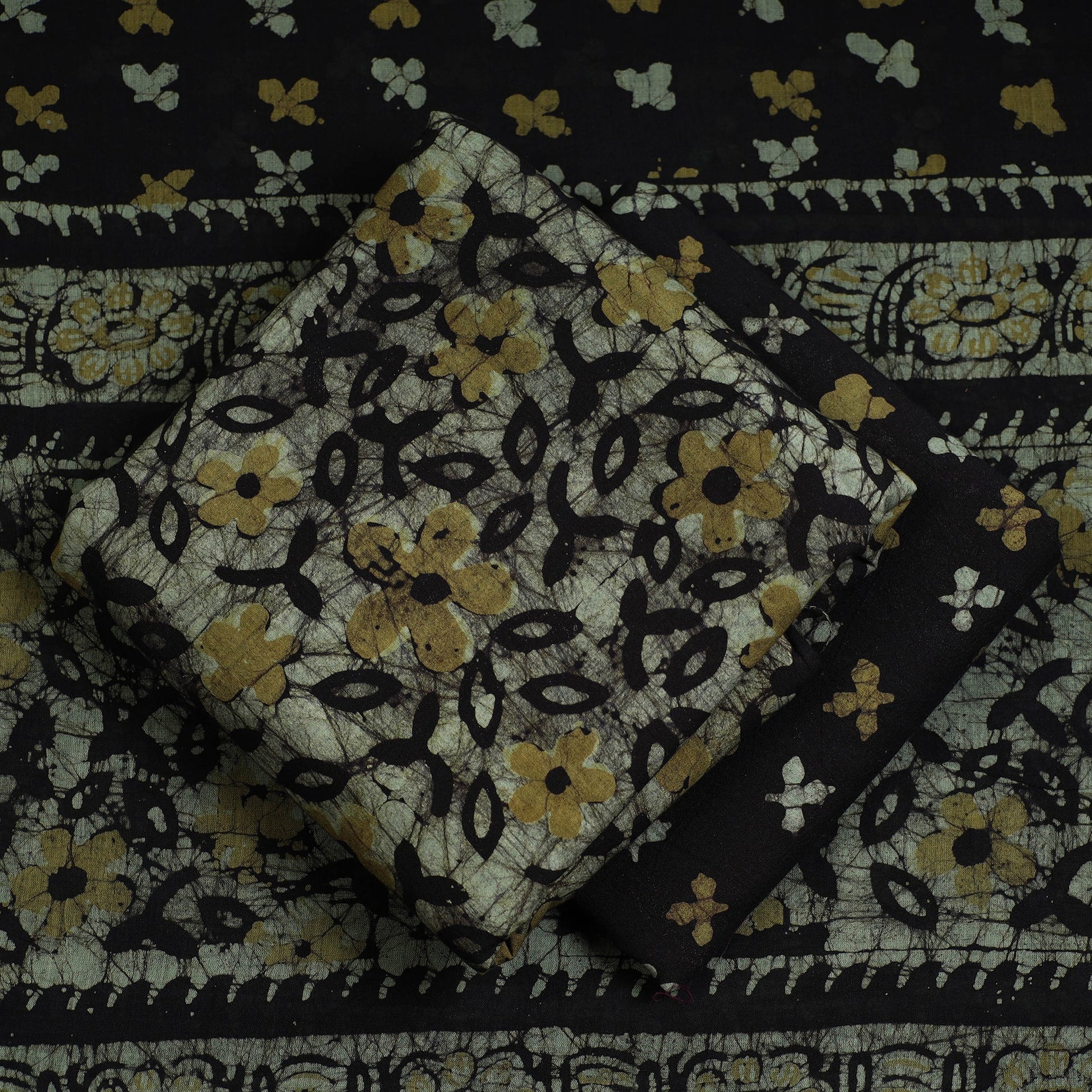 3pc Cotton Kutch Batik Print Dress Material 41