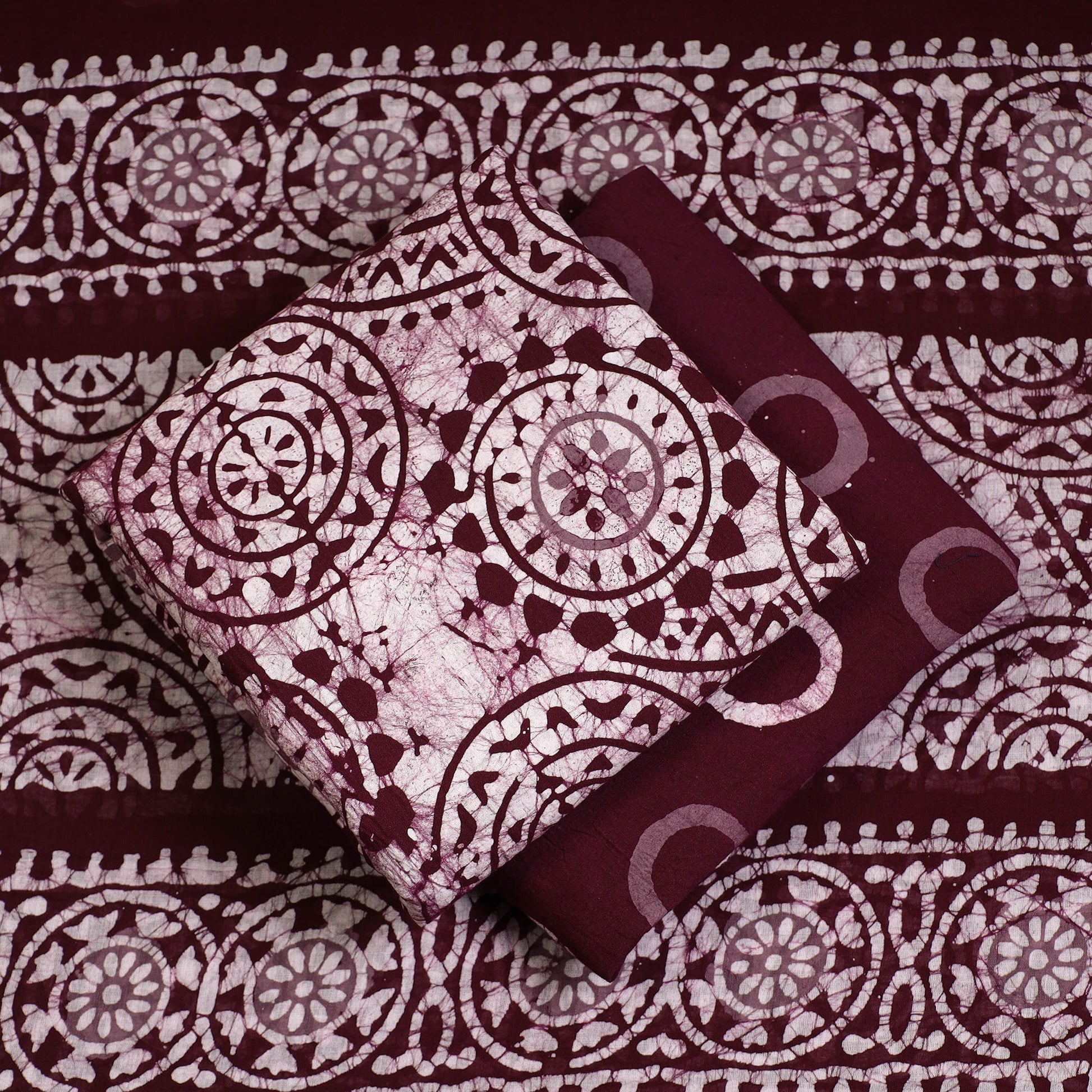 3pc Cotton Kutch Batik Print Dress Material 42