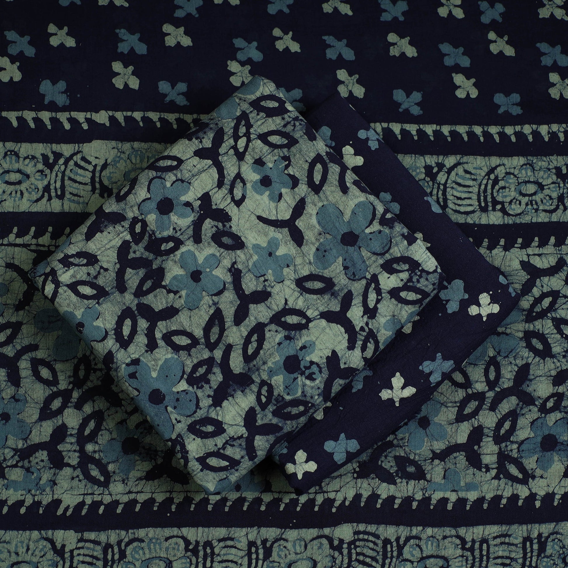 3pc Cotton Kutch Batik Print Dress Material 44