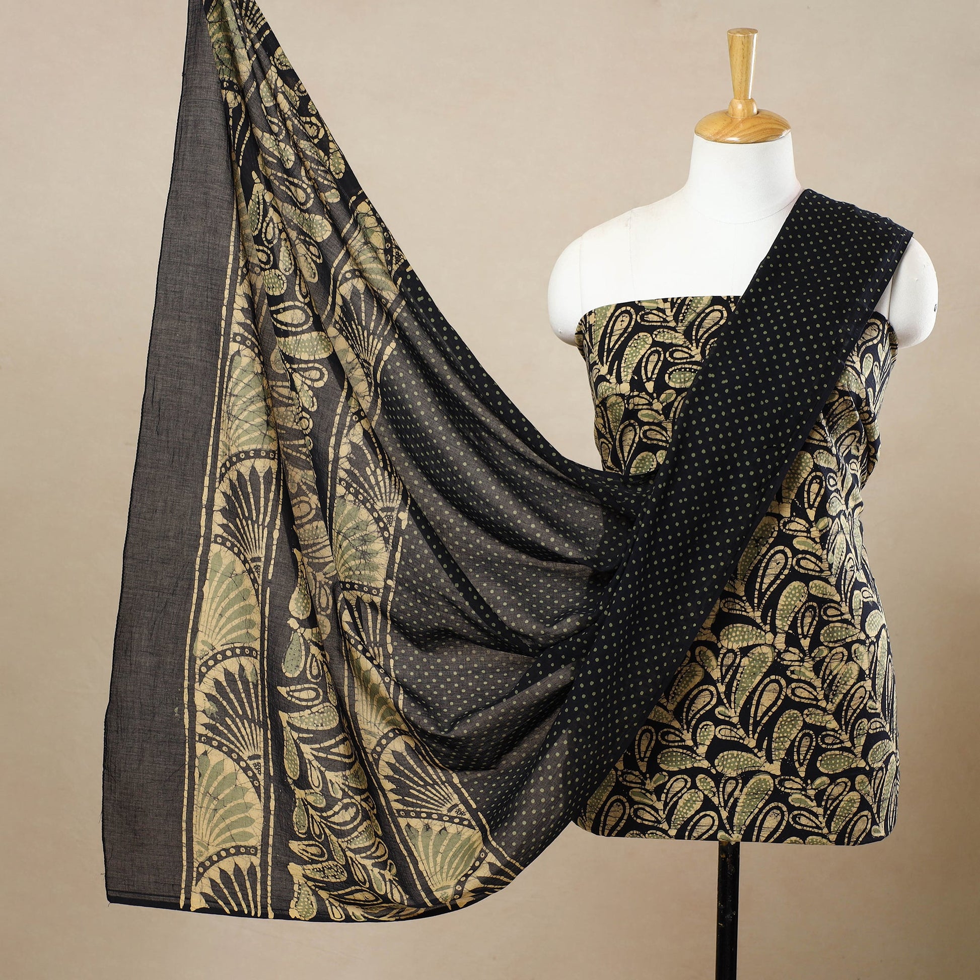 3pc Cotton Kutch Batik Print Dress Material 48