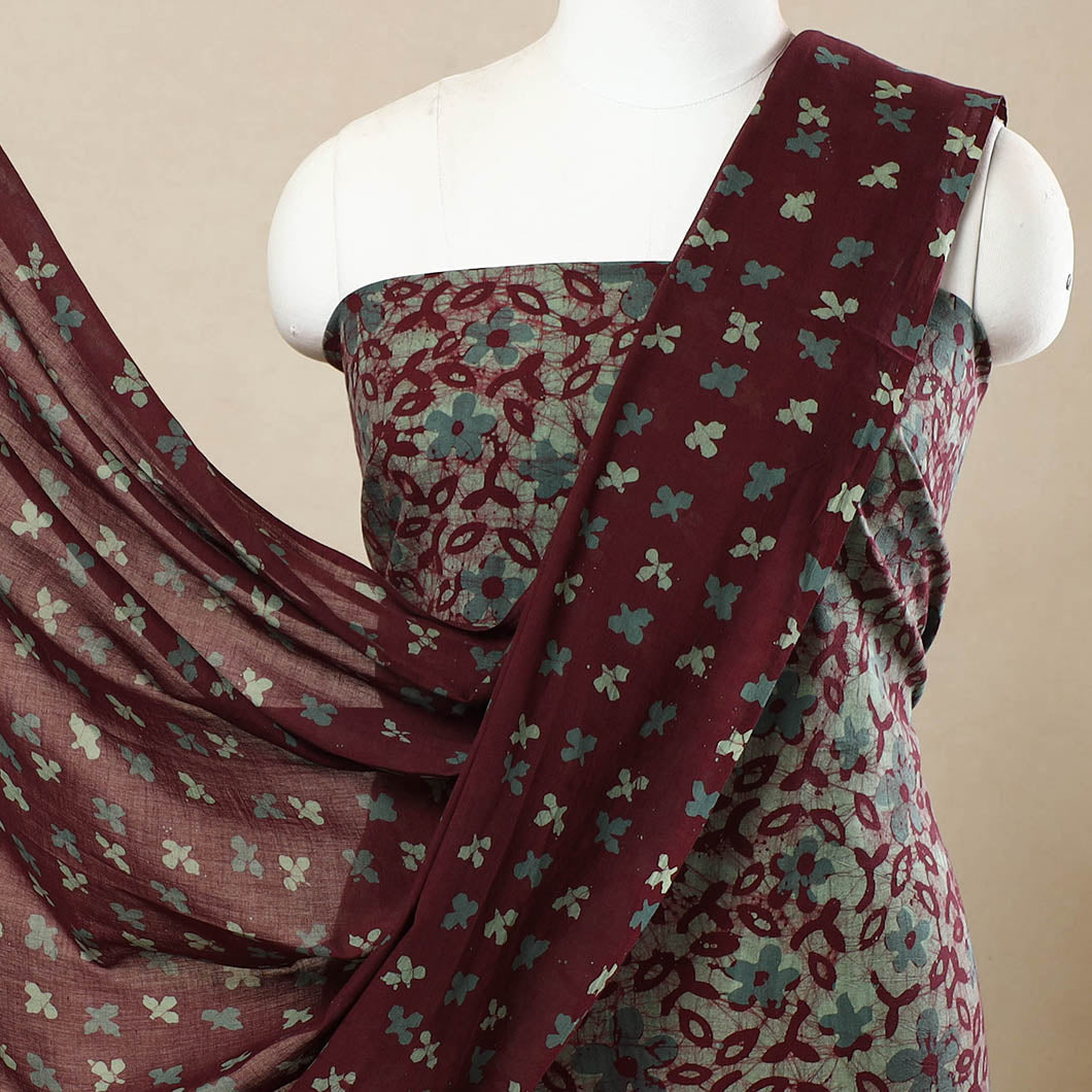 3pc Cotton Kutch Batik Print Dress Material 50
