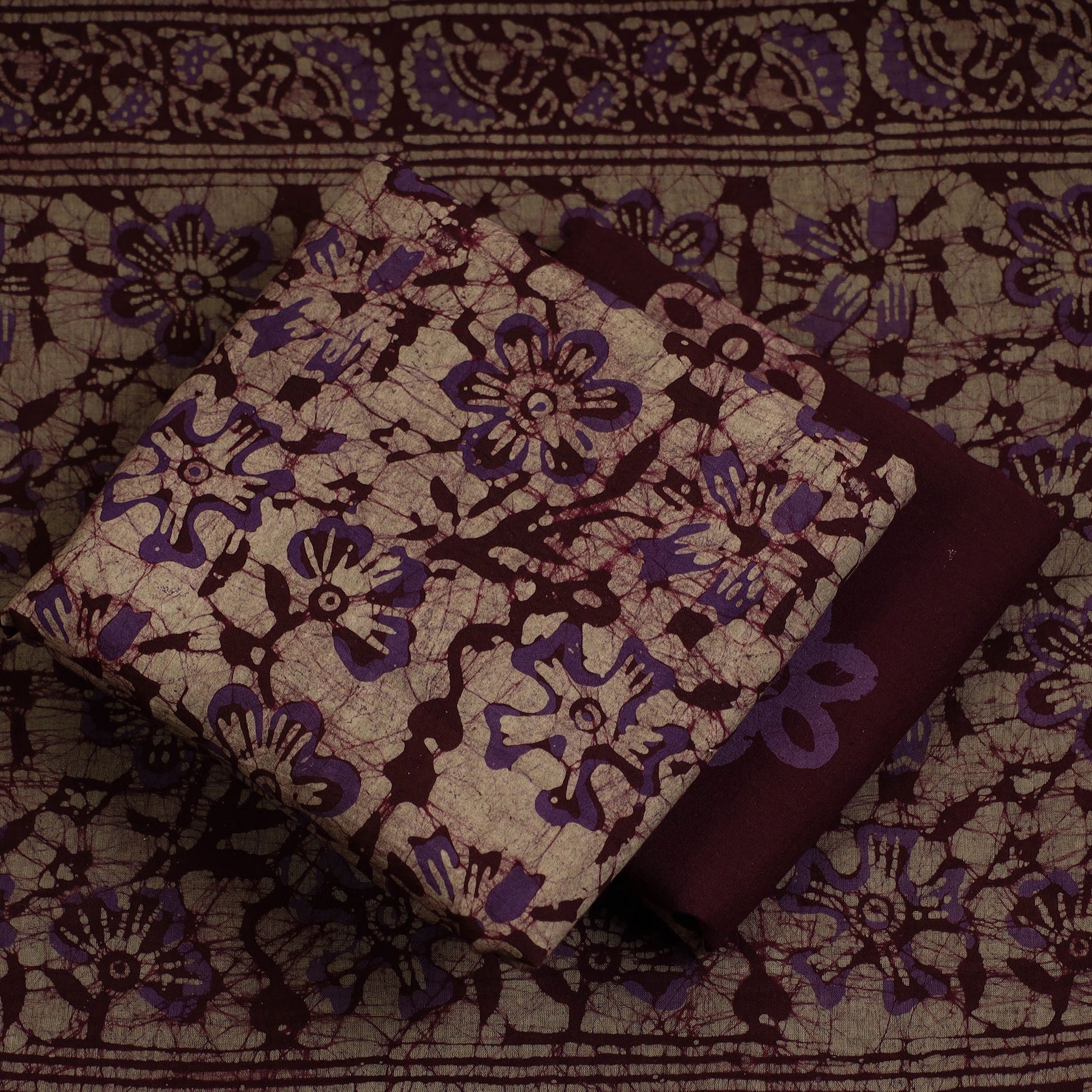 3pc Cotton Kutch Batik Print Dress Material 53