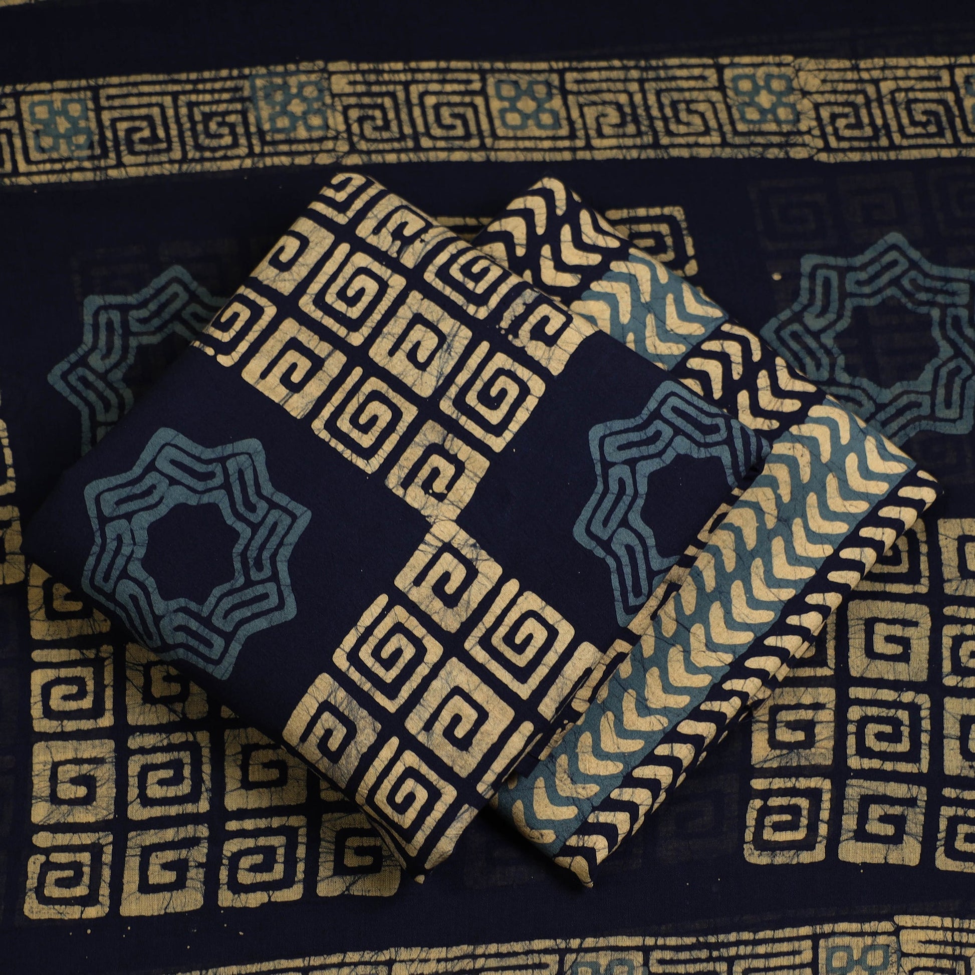 3pc Cotton Kutch Batik Print Dress Material 54