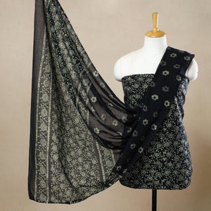 Green - 3pc Cotton Kutch Batik Print Dress Material 58