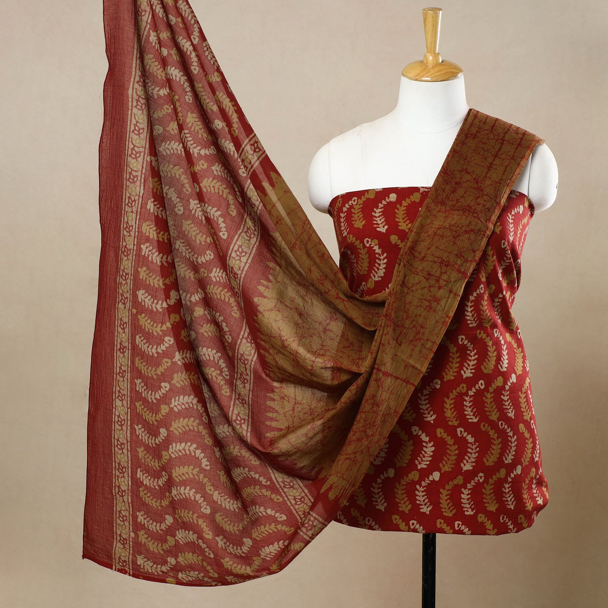 3pc Cotton Kutch Batik Print Dress Material 59