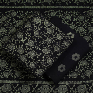 Green - 3pc Cotton Kutch Batik Print Dress Material 58