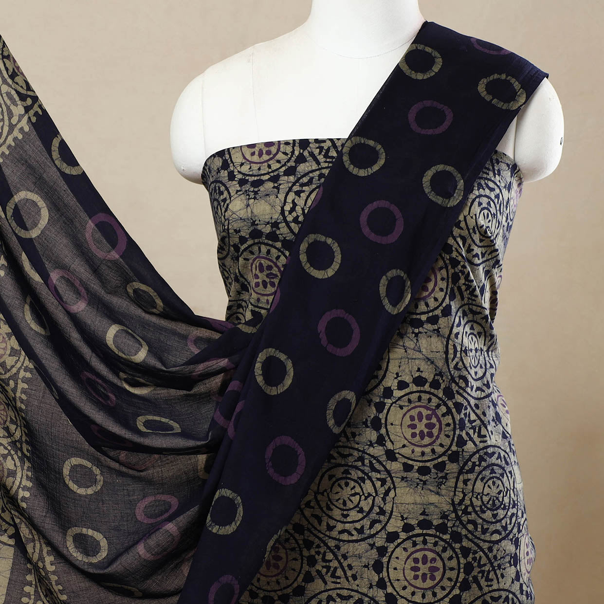 3pc Cotton Kutch Batik Print Dress Material 60