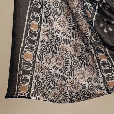 Black - 3pc Cotton Kutch Batik Print Dress Material 64