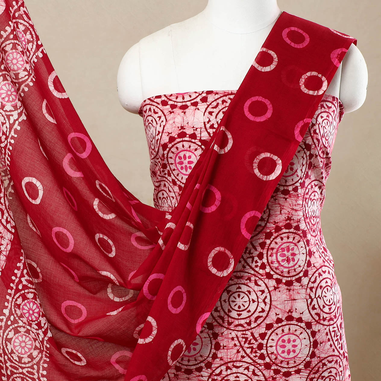 3pc Cotton Kutch Batik Print Dress Material 65