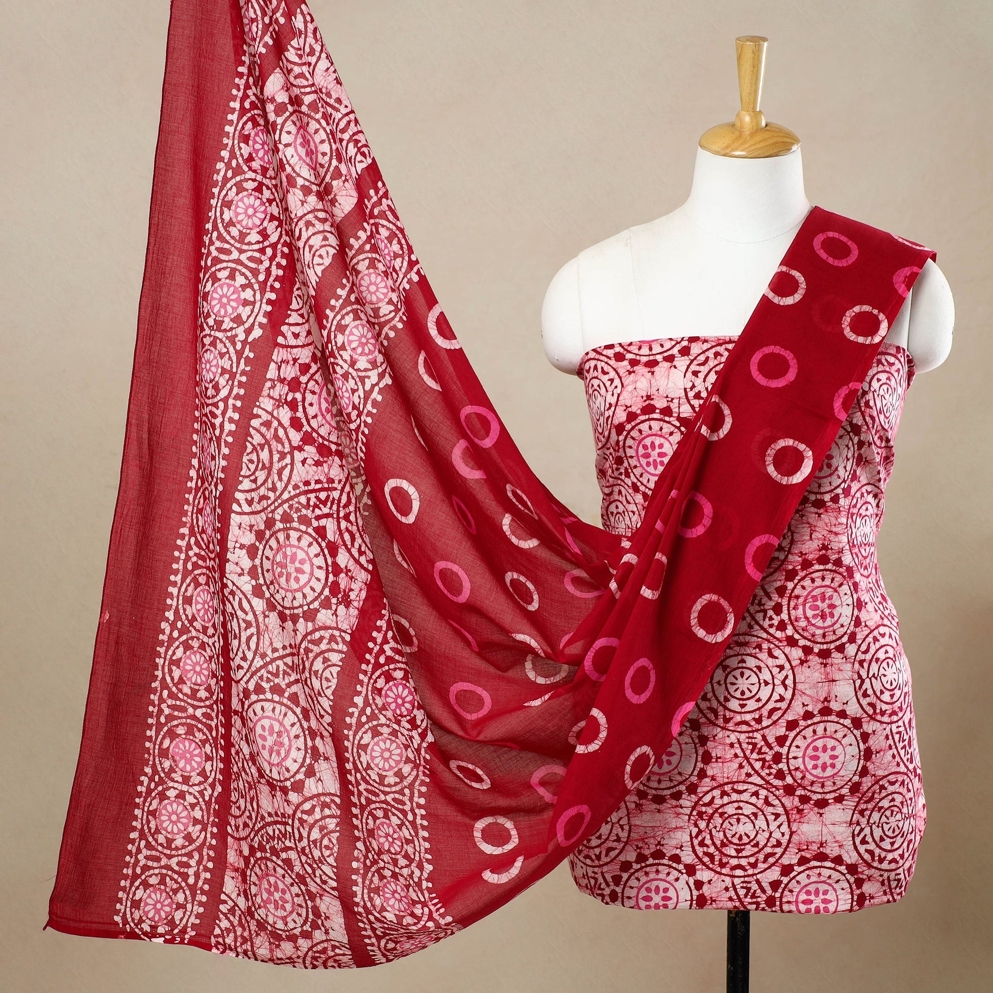 3pc Cotton Kutch Batik Print Dress Material 65
