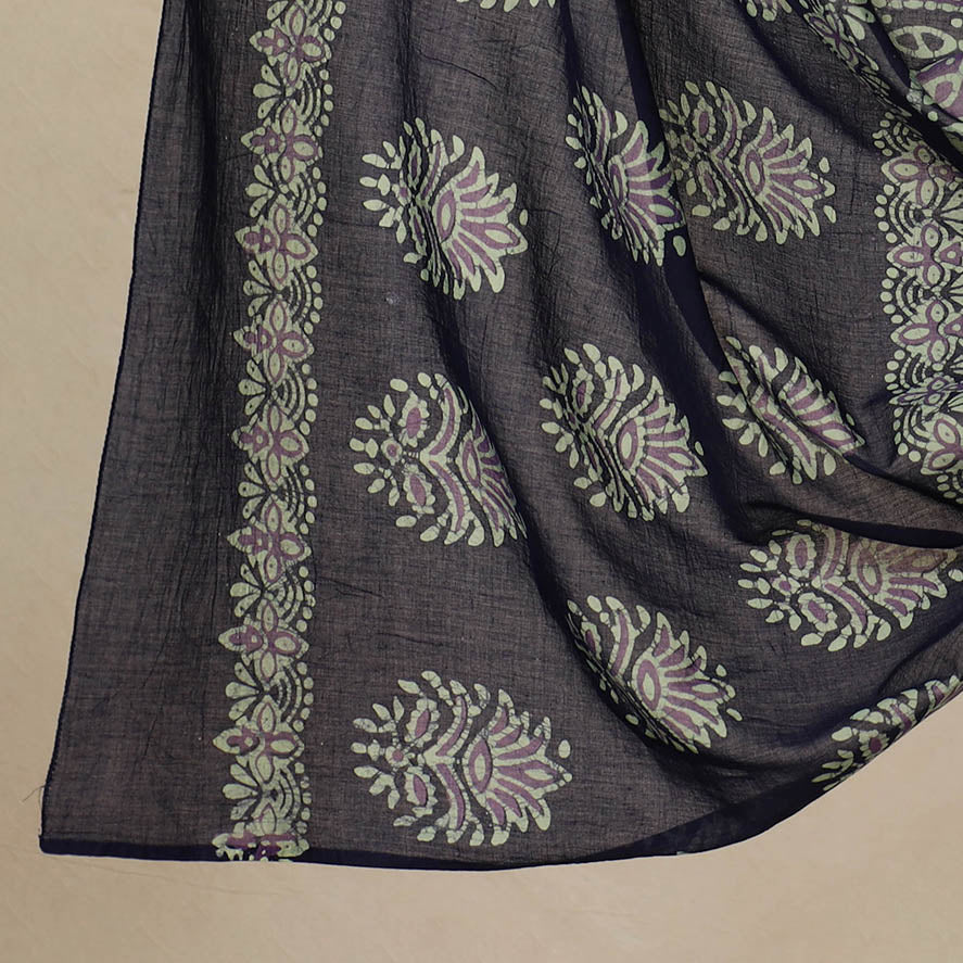 Blue - 3pc Cotton Kutch Batik Print Dress Material 66