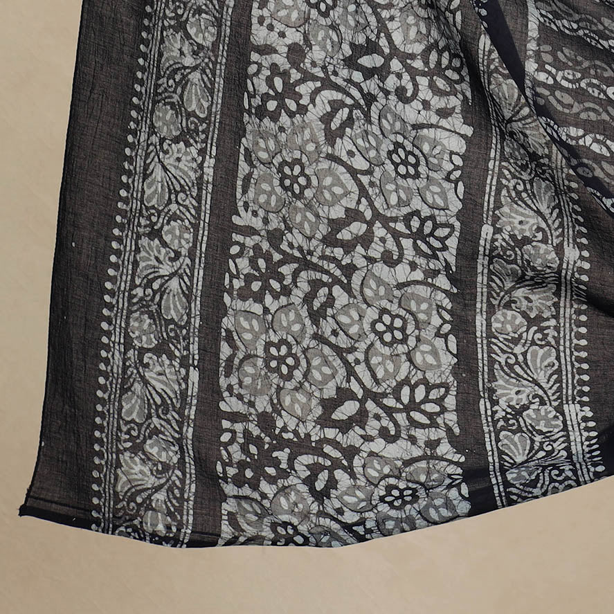 Black - 3pc Cotton Kutch Batik Print Dress Material 68