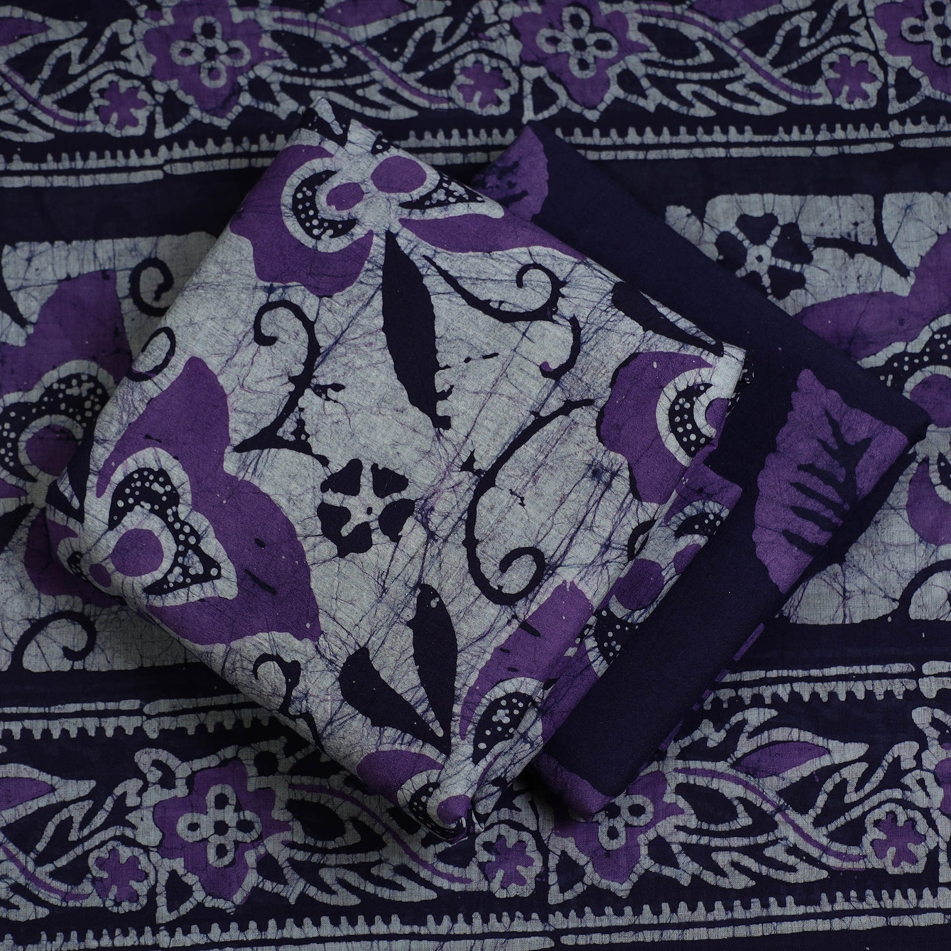 3pc Cotton Kutch Batik Print Dress Material 69
