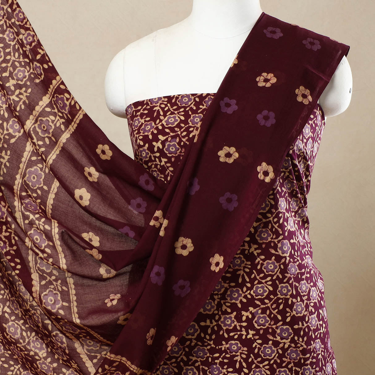 3pc Cotton Kutch Batik Print Dress Material 70