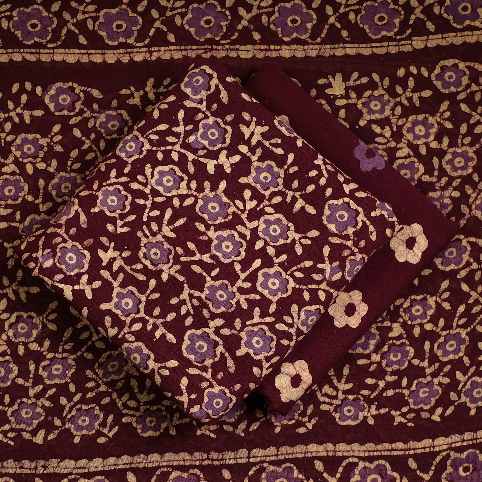 3pc Cotton Kutch Batik Print Dress Material 70