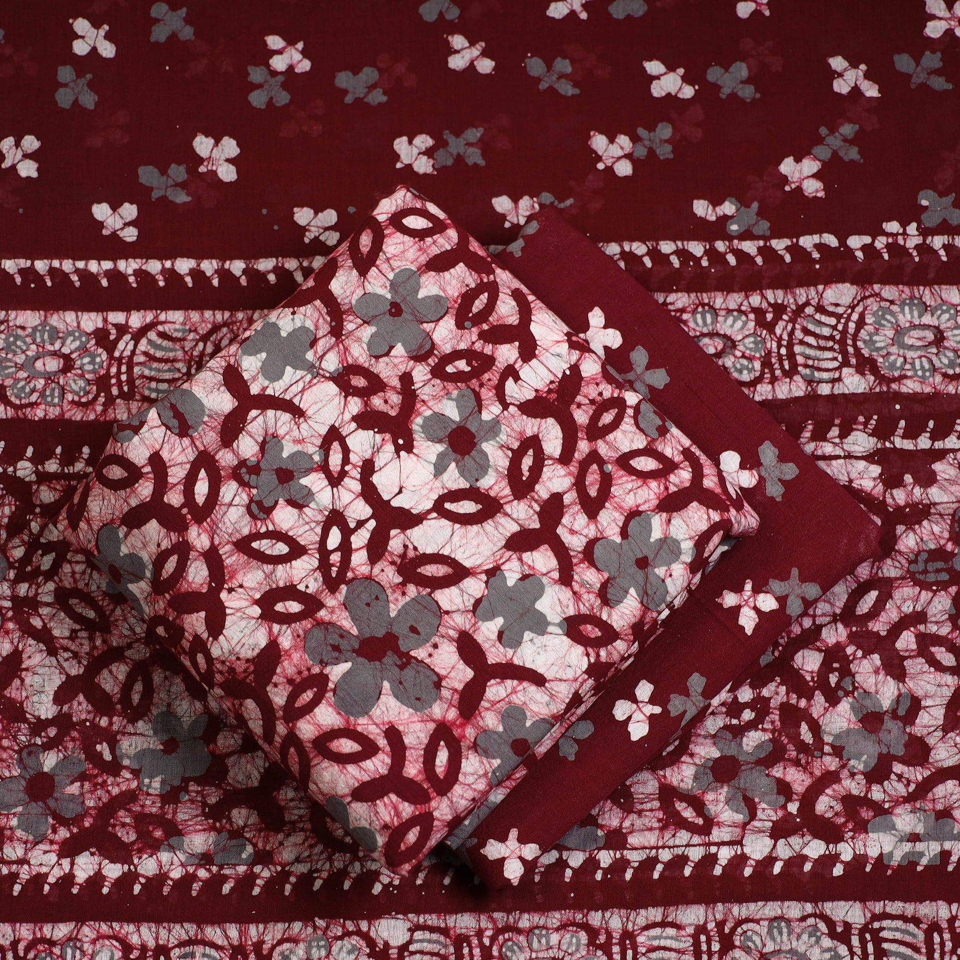 3pc Cotton Kutch Batik Print Dress Material 72