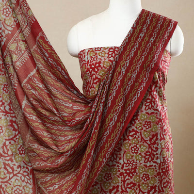 3pc Cotton Kutch Batik Print Dress Material 75