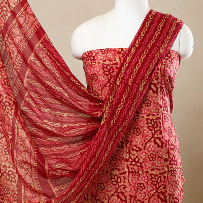 3pc Cotton Kutch Batik Print Dress Material 76