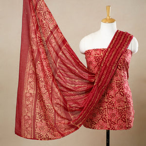 3pc Cotton Kutch Batik Print Dress Material 76