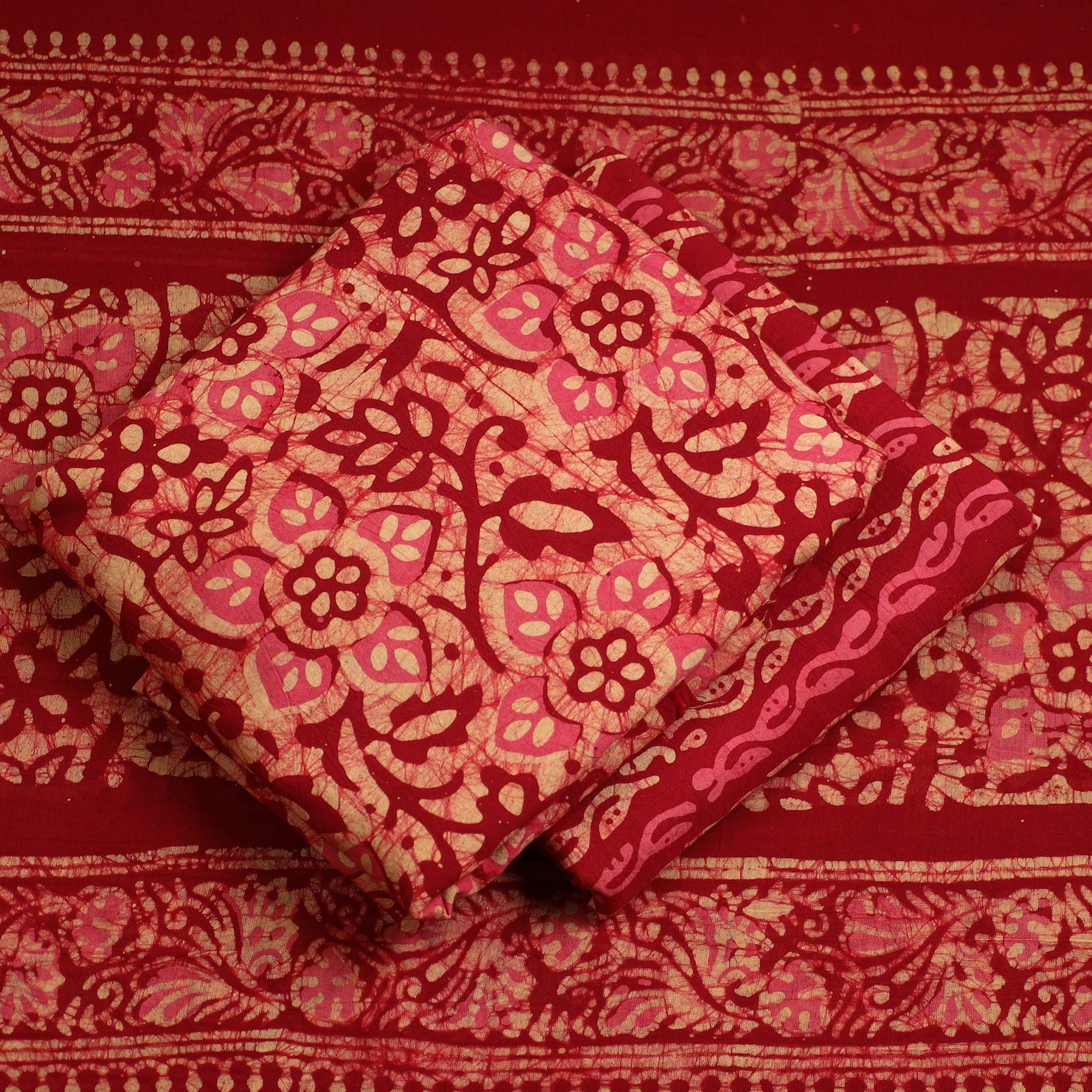 3pc Cotton Kutch Batik Print Dress Material 76