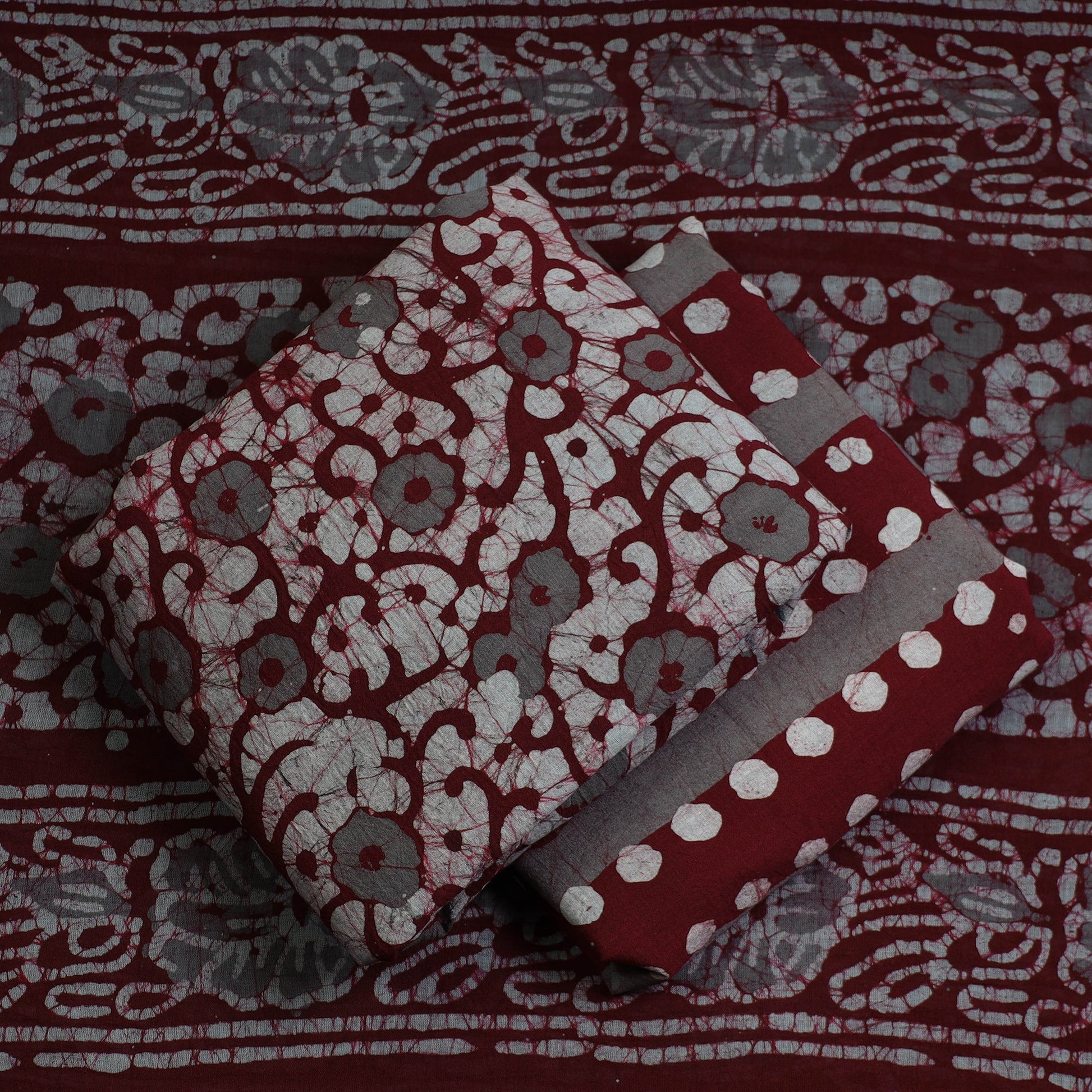 3pc Cotton Kutch Batik Print Dress Material 78