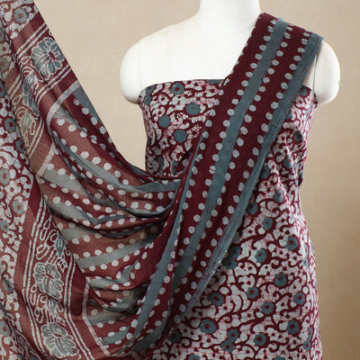 3pc Cotton Kutch Batik Print Dress Material 82