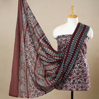 3pc Cotton Kutch Batik Print Dress Material 82