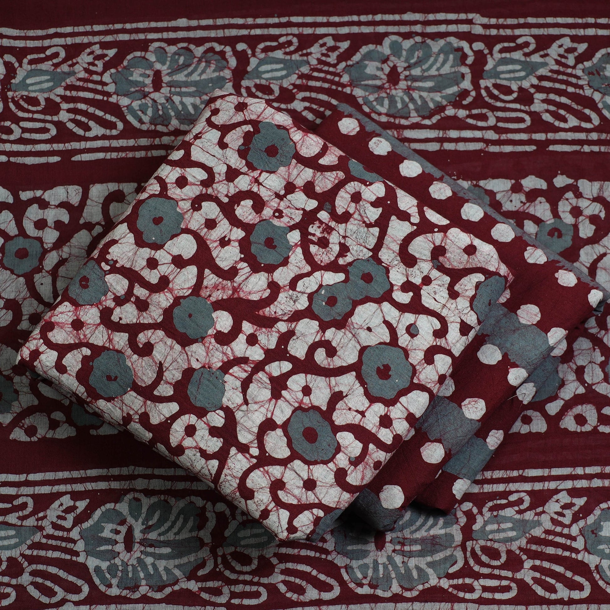 3pc Cotton Kutch Batik Print Dress Material 82