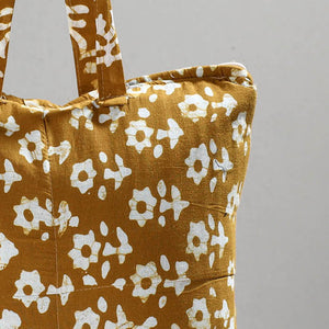 Brown - Handcrafted Batik Printed Cotton Hand Bag 13
