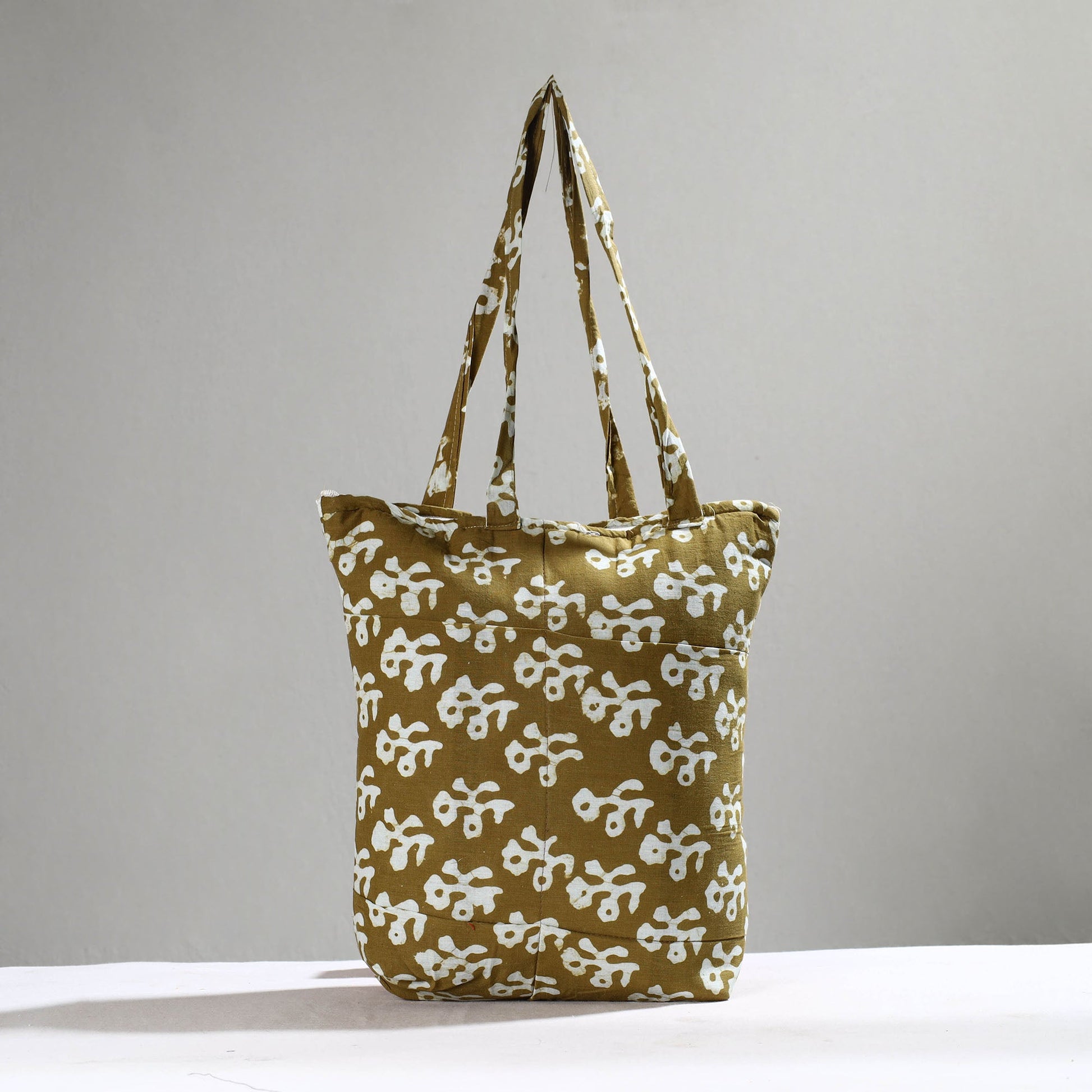 Brown - Handcrafted Batik Printed Cotton Hand Bag 15